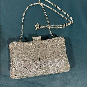 Dazzling Silver Crystal Clutch